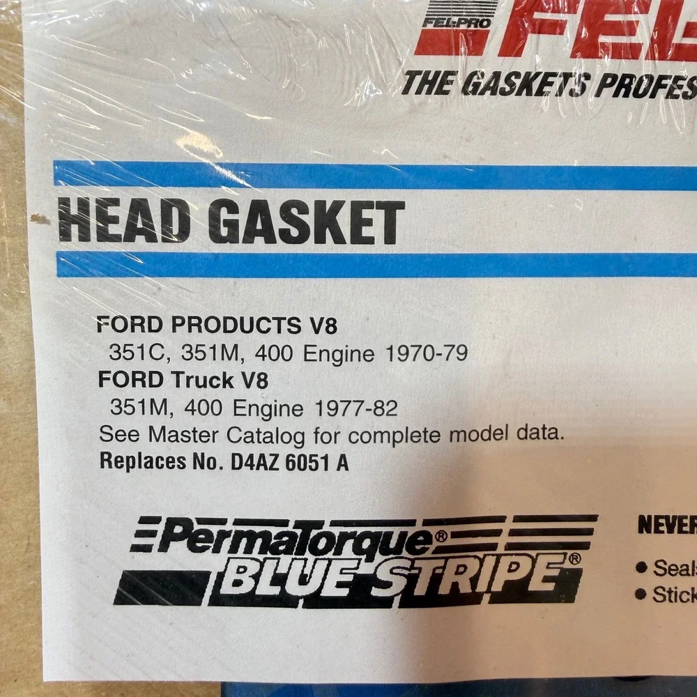 Fel Pro 8347 PT 1‎ Head Gasket V8 Ford 351C 351M 400 Engine 1970-82 Truck